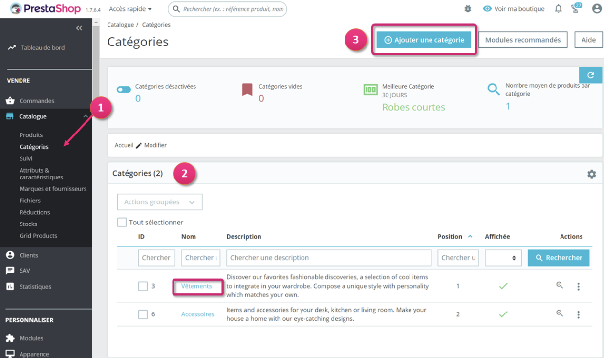 Créer une catégorie dans ma boutique - Centre d'aide PrestaShop